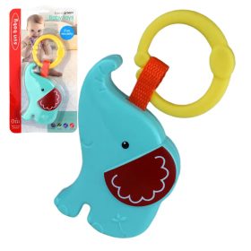 Sun Baby Vidám elefánt BPA mentes kék bébi csörgő
