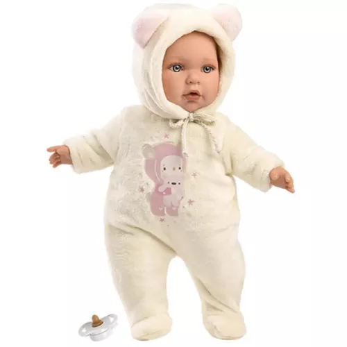 Llorens Julia baba macifüles rugdalózóban cumival 42cm