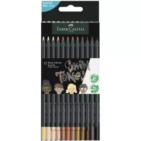   Faber-Castell: Black Edition Skin Tone testszínű 12db-os színes ceruza készlet