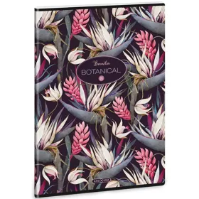   Ars Una Botanical Bromelia extra kapcsos négyzethálós kockás füzet 40 lapos A/4