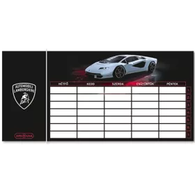   Ars Una: Lamborghini egylapos, kétoldalas órarend fekete színben