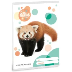   Ars Una: Cuki Állatok - Vörös panda kockás füzet A/5 27-32