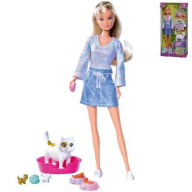   Steffi Love: Szőke hajú Steffi baba cicákkal és kiegészítőkkel 29cm - Simba Toys