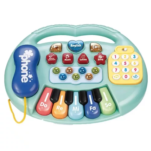 Elektromos bébi zongora fénnyelé és hanggal, kétféle változatban 1db