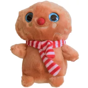 Bagoly plüssfigura csíkos sálban 18cm