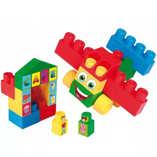 Nagy építőkocka szett kék elemekkel 26db-os - Wader