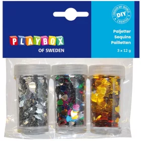 PlayBox Dekorációs szívek különböző színekben 3x12g-os csomag