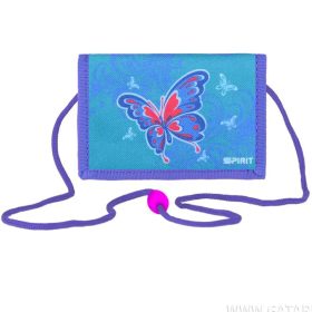   Spirit: Butterfly kék-lila tépőzáras pénztárca 12,5x8,5cm