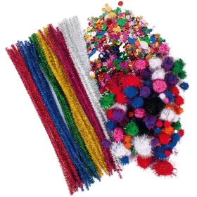   PlayBox: Kreatív készlet zseníilával, pomponnal és flitterekkel 2500 db-os szett