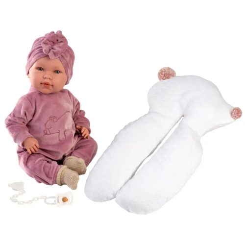 Llorens Mimi Llorana 42cm-es baba hanggal macis kezeslábasban párnával