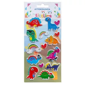 The Littlies Dinoszaurusz mintás 3D pufi matrica szett 10x22cm-es íven