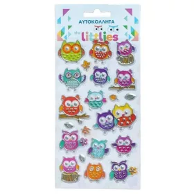 The Littlies Bagoly mintás 3D pufi matrica szett 10x22cm-es íven