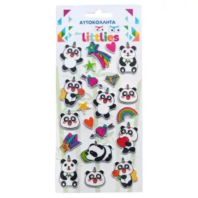 The Littlies Panda macis 3D pufi matrica szett 10x22cm-es íven