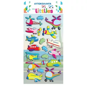 The Littlies Repülős helikopteres 3D pufi matrica szett 10x22cm-es íven
