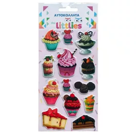   The Littlies: Édességes 3D pufi matrica szett 10x22cm-es íven