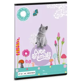   Ars Una: Cute Animals - Kitten cicás négyzethálós füzet A/5