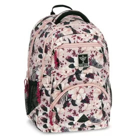   Ars Una: Flowery Pink virágos ergonomikus iskolatáska, hátizsák 33x45x24cm