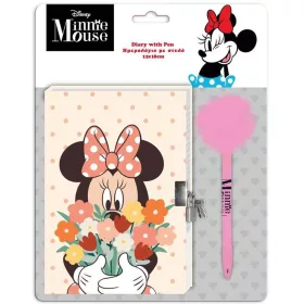   Disney Minnie Egér titkos napló lakattal és pom-pomos tollal 12x18cm 60 lapos