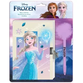 Disney Jégvarázs 2 titkos napló lakattal és pom-pomos tollal 12x18cm 60 lapos