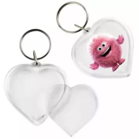   PlayBox: Átlátszó szív alakú kulcstartó 5cm-es átmérő 1db