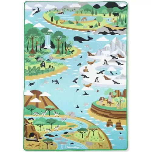 Állatok Élőhelye játszószőnyeg állatfigurákkal 200x150cm - Melissa & Doug