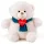 Teddy fehér plüss maci kék sállal 18cm - Lumpin