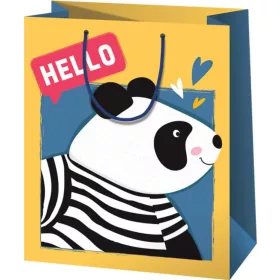 Hello panda mintás nagy ajándéktáska 33x26,7x13,7cm
