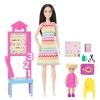 Barbie tanárnő karrierbaba játékszett szőke hajú kisgyerekkel - Mattel