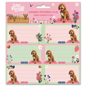 Ars Una Cute Animals doggie kutyás csomagolt füzetcímke 3x6 db-os