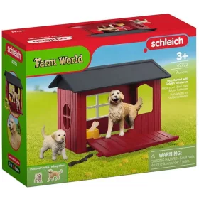 Schleich Farm World  Kutyaház Golden Retriever kutyusokkal játékszett 42722