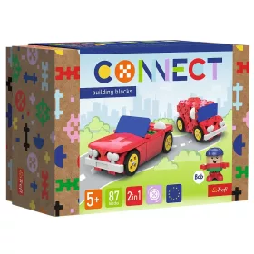   Connect: Kabrió és furgon 87db-os építőjáték szett - Trefl