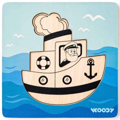 Fa hajós 5db-os baba puzzle - Woodyland