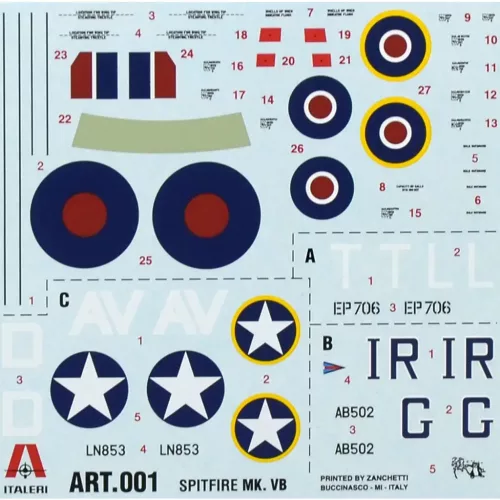 Italeri 1/72 Spitfire Mk. Vb vadászrepülőgép makett