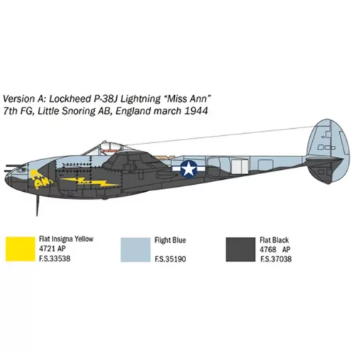Italeri 1/72 P-38J Lightning repülőgép makett