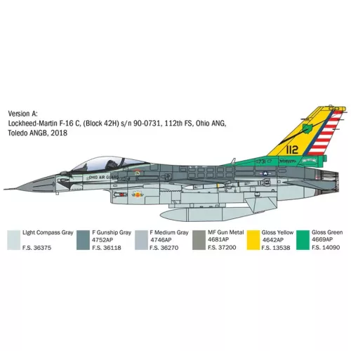 Italeri 148 F-16C Fighting Falcon repülőgép makett