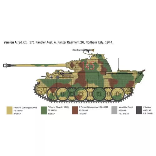 Italeri 1/35 Sd.Kfz. 171 Panther Ausf. A harckocsi makett
