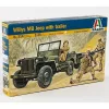 Italeri 135 Willys MB katonai Jeep utánfutóval jármű makett