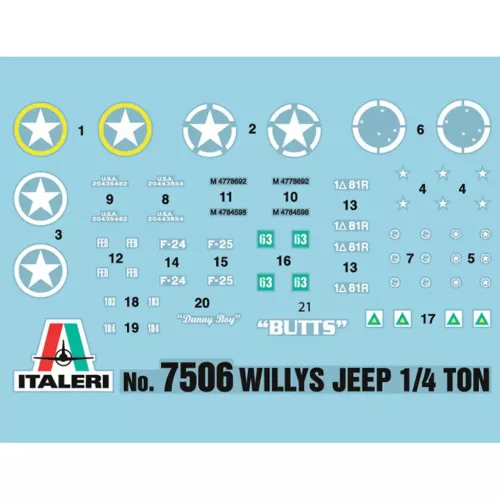 Italeri 1/72 Willys Jeep 1/4 ton 4x4 katonai járművek 2db-os makett szett