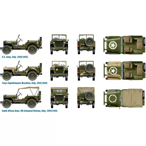 Italeri 1/72 Willys Jeep 1/4 ton 4x4 katonai járművek 2db-os makett szett