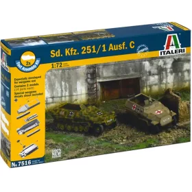   Italeri 1/72 Sd. Kfz. 251/1 Ausf. C féllánctalpas páncélozott járművek 2db-os makett szett