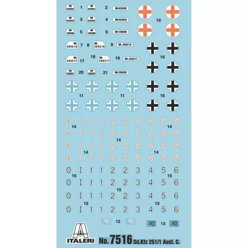Italeri 1/72 Sd. Kfz. 251/1 Ausf. C féllánctalpas páncélozott járművek 2db-os makett szett