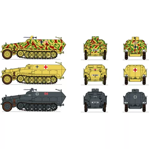 Italeri 1/72 Sd. Kfz. 251/1 Ausf. C féllánctalpas páncélozott járművek 2db-os makett szett