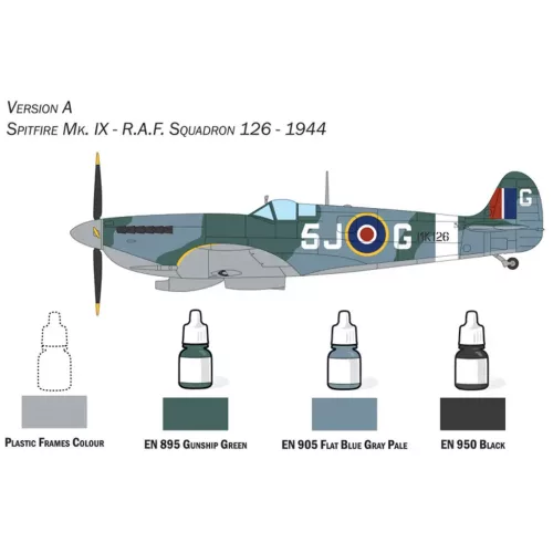 Italeri 172 Spitfire Mk. IX repülőgép makett szett