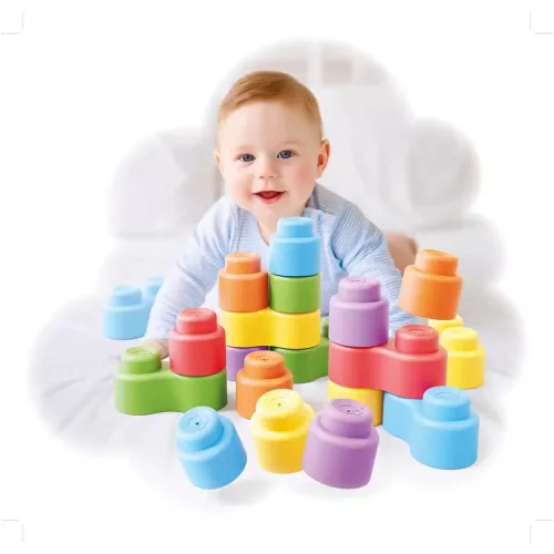 Quercetti: Momy Soft 32 db-os puha építőkocka szett