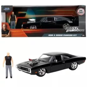   Halálos iramban: 1970 Dodge Charger fém autómodell Dom figurával 1/24 - Simba Toys