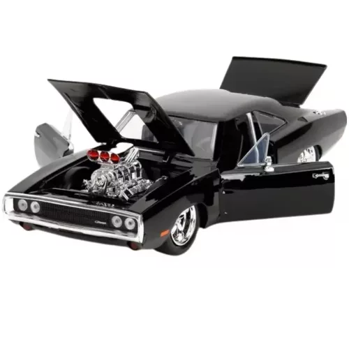 Halálos iramban: 1970 Dodge Charger fém autómodell Dom figurával 1/24 - Simba Toys