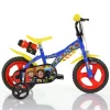 Sam a tűzoltó 12 gyerek bicikli kulacstartóval és oldalkerekekkel kék-sárga színben  Dino Bikes ker