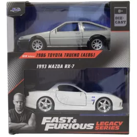   Halálos iramban: 1986 Toyota Trueno AE86 és 1993 Mazda RX-7 autómodell csomag 1/32 - Jada Toys