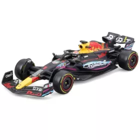   Bburago: Red Bull RB19 F1 versenyautó fém autómodell 1/43 (Max Verstappen #1, Miami GP különkiadás, sisakos)