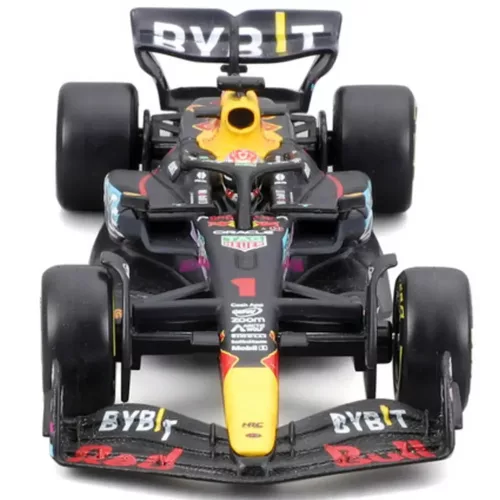 Bburago: Red Bull RB19 F1 versenyautó fém autómodell 1/43 (Max Verstappen #1, Miami GP különkiadás, sisakos)